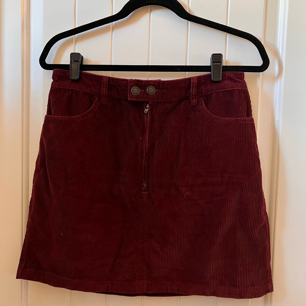 Hollister Red Corduroy Mini Skirt